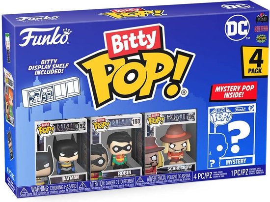 Funko Bitty POP! DC Batman - Batman, Robin, Scarecrow & Mystery POP! voorkant