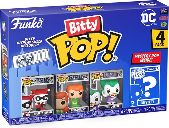 Funko Bitty POP! DC Batman - Harley Quinn, Poison Ivy, The Joker & Mystery POP! voorkant