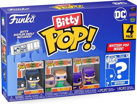 Funko Bitty POP! - DC Batman - Batman, The Riddler, Batgirl & Mystery POP! voorkant