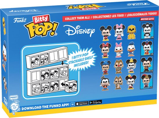 Funko Bitty POP! Disney Classics - Mickey Mouse, Minnie Mouse, Pluto & Mystery POP! achterkant