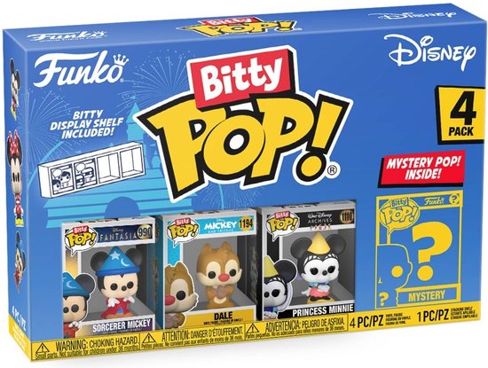 Funko Bitty POP! Disney Classics - Sorcerer Mickey, Chip, Princess Minnie & Mystery POP! voorkant