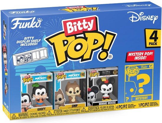 Funko Bitty POP! Disney Classics - Goofy, Chip, Minnie Mouse & Mystery POP! voorkant