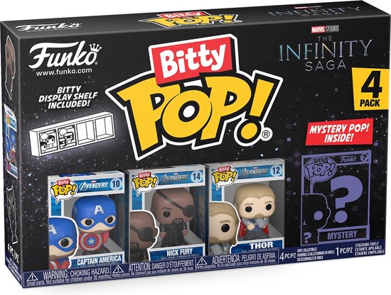 Funko Bitty POP! - Marvel The Infinity Saga - Captain America, Nick Fury, Thor en Mystery POP! voorkant