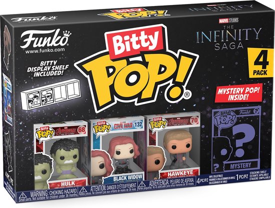 Funko Bitty POP! - Marvel The Infinity Saga - Hulk, Black Widow, Hawkeye & Mystery POP! voorkant