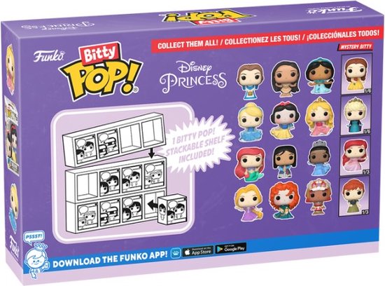 Funko Bitty POP! Disney Princess - Cinderella, Snow White, Aurora & Mystery POP! achterkant