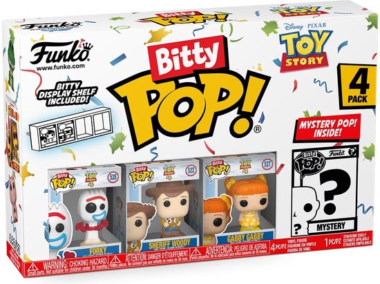 Funko Bitty POP! Disney Toy Story - Forky, Sheriff Woody, Gabby Gabby & Mystery POP! voorkant