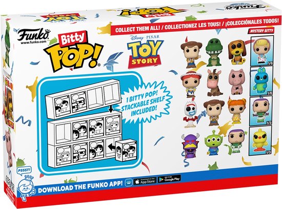 Funko Bitty POP! Disney Toy Story - Forky, Sheriff Woody, Gabby Gabby & Mystery POP! achterkant