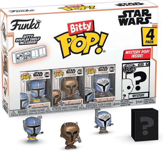 Funko POP! Star Wars The Mandalorian - The Mandalorian, The Armorer, No-Katan Kryze & Mystery POP! voorkant