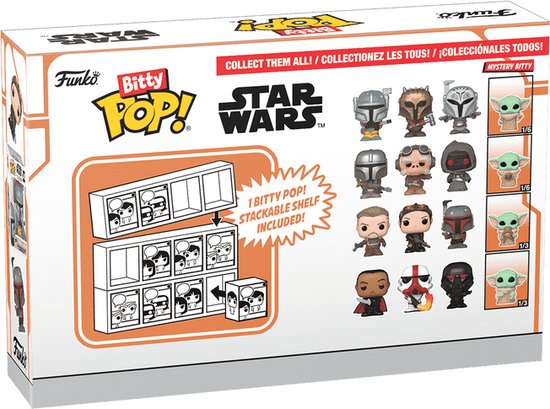 Funko POP! Star Wars The Mandalorian - The Mandalorian, The Armorer, No-Katan Kryze & Mystery POP! achterkant