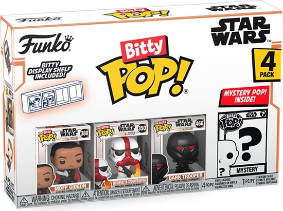 Funko Bitty POP! Star Wars The Mandalorian - Moff Gideon, Incinerator Stormtrooper, Dark Trooper & Mystery POP! voorkant