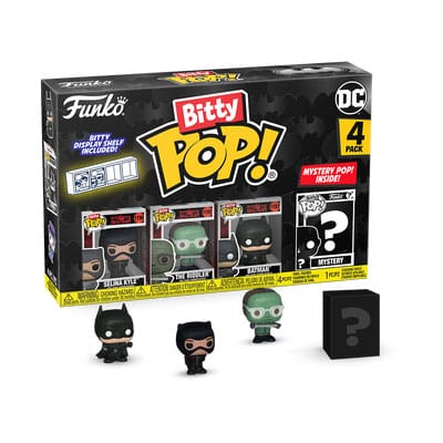 Funko Bitty POP! DC Batman - Selina Kyle, The Riddler, Batman & Mystery POP! voorkant