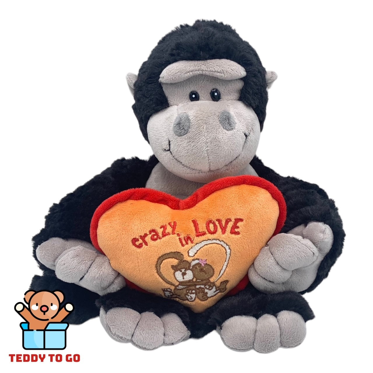 Aap knuffel met hart 25 cm – Teddy to Go