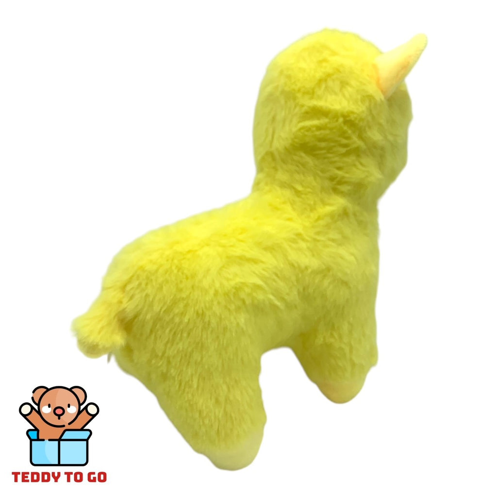 Gele Alpaca knuffel achterkant