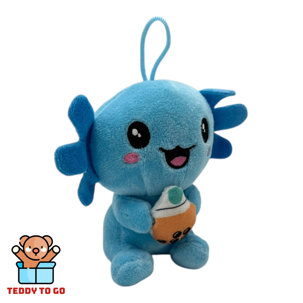 Axolotl met Bubble Tea knuffel zijaanzicht