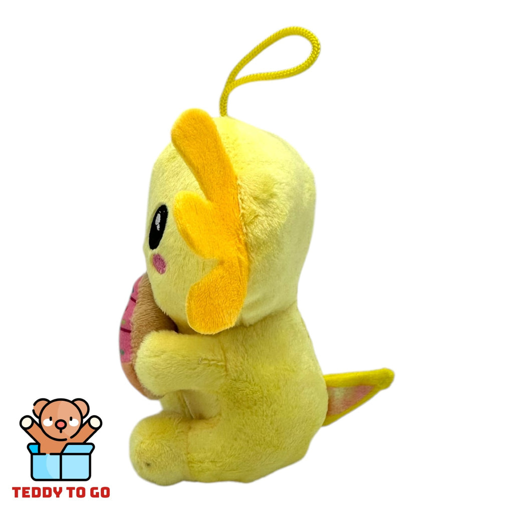 Axolotl met Cupcake knuffel geel zijkant