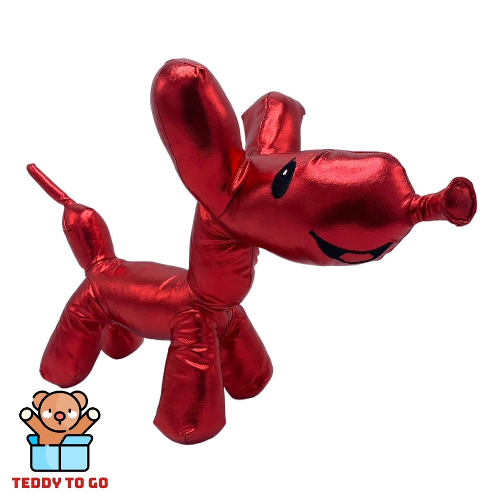 Ballooneez rode ballonhond knuffel voorkant