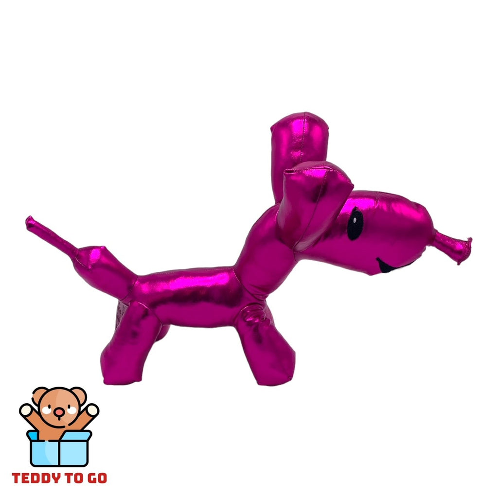 Ballooneez roze ballonhond knuffel zijkant