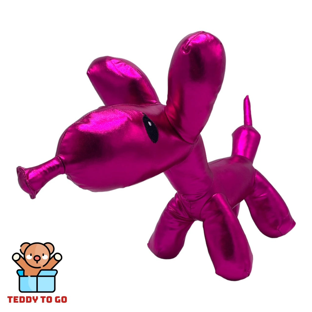 Ballooneez roze ballonhond knuffel zijaanzicht