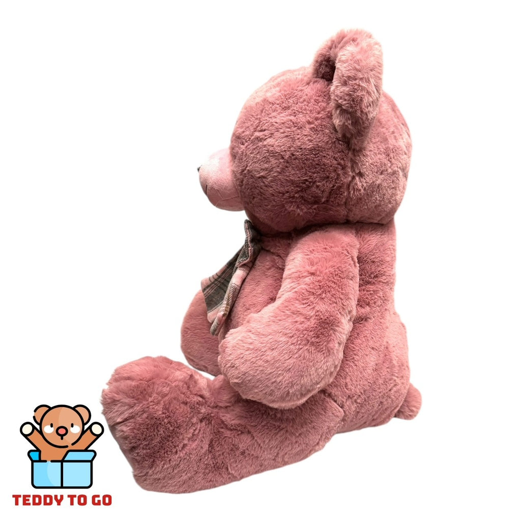 Teddybeer knuffel roze zijkant