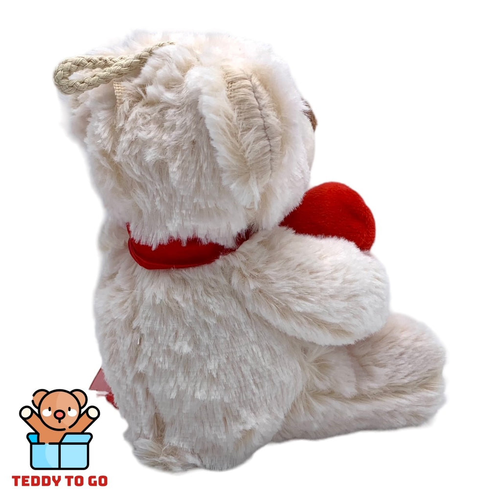 Witte beer met hart knuffel achterkant