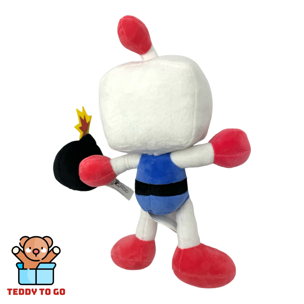 Bomberman met bom knuffel achterkant