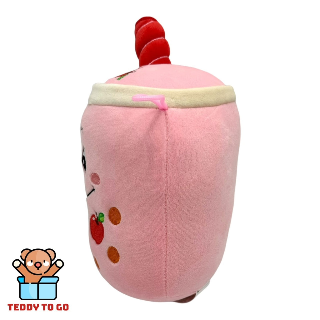Bubble Tea knuffel roze zijkant