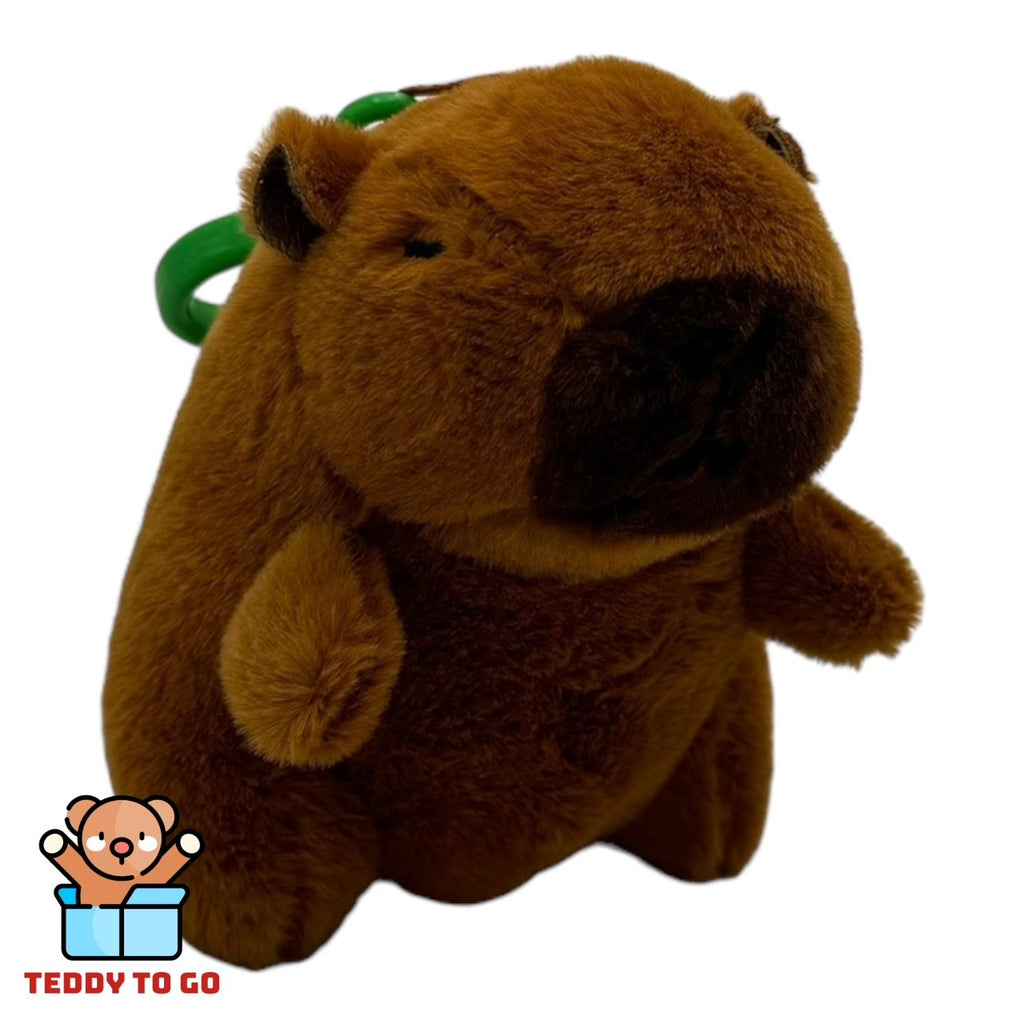 Capybara knuffel bagclip zijaanzicht