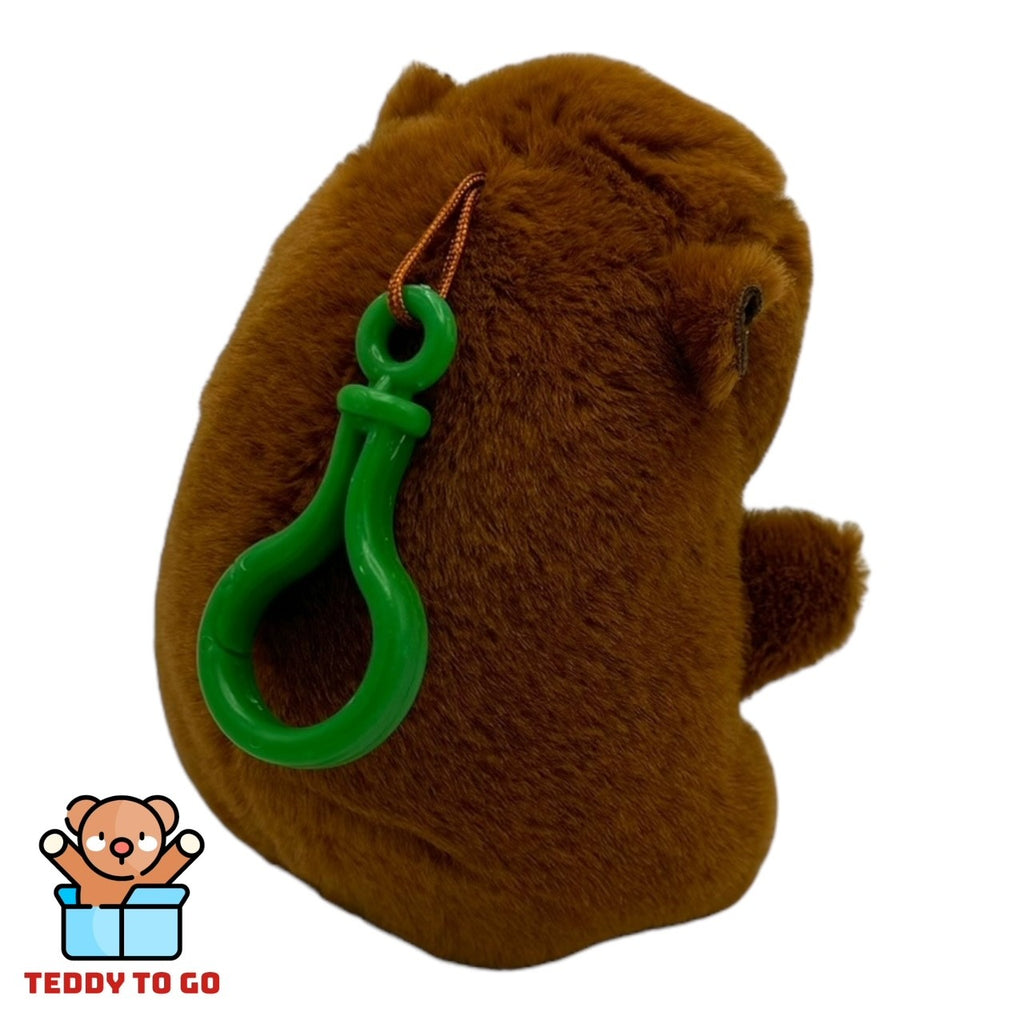 Capybara knuffel bagclip achterkant