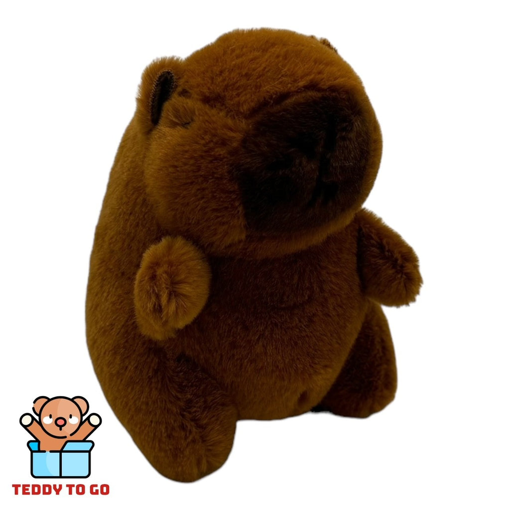 Capybara knuffel bagclip zijaanzicht