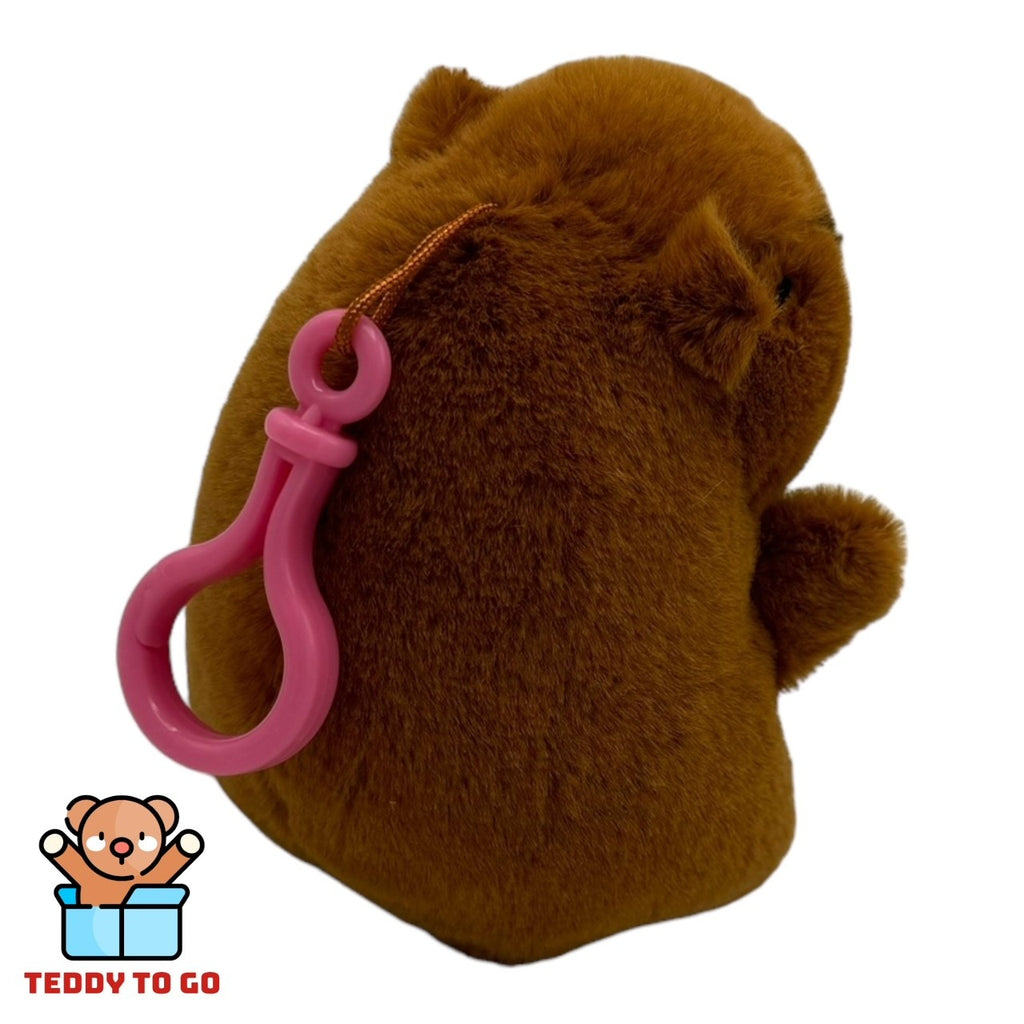 Capybara knuffel bagclip achterkant