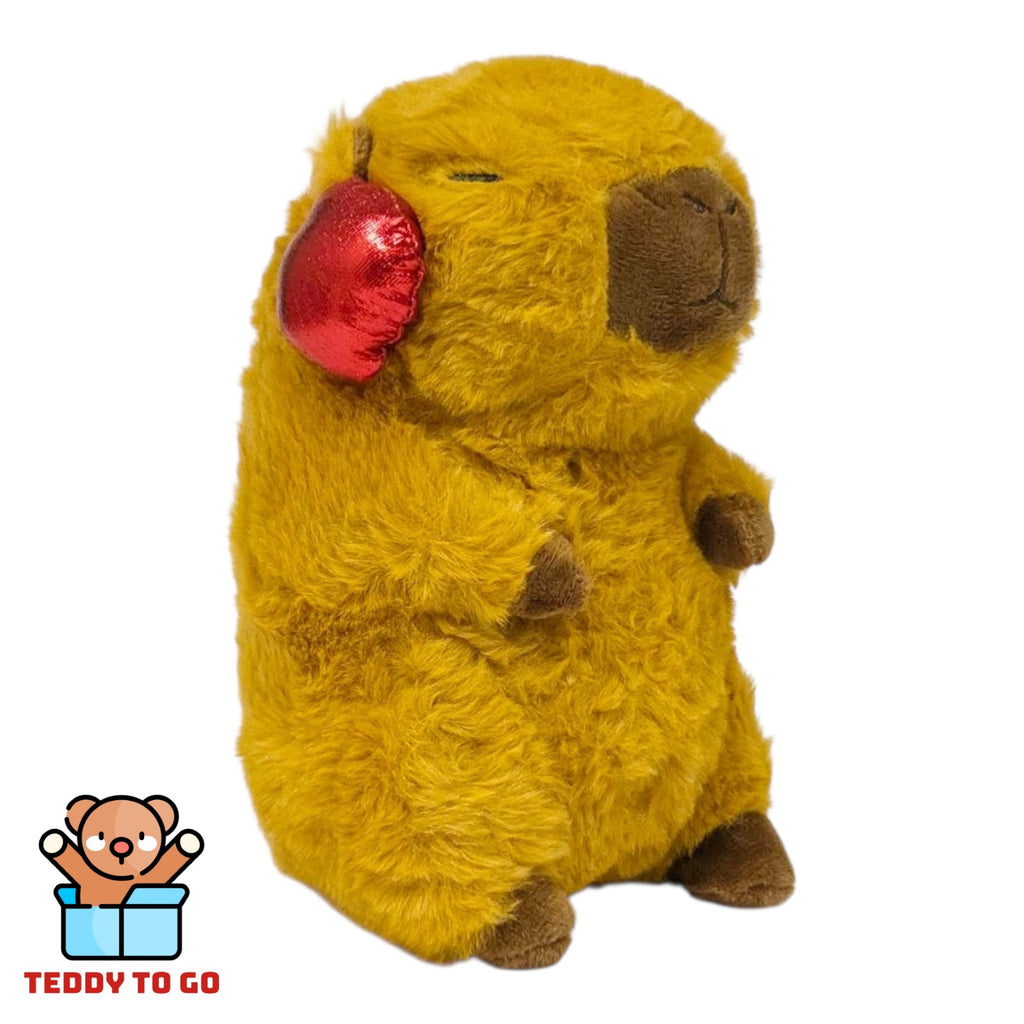 Capybara met rode Koptelefoon knuffel