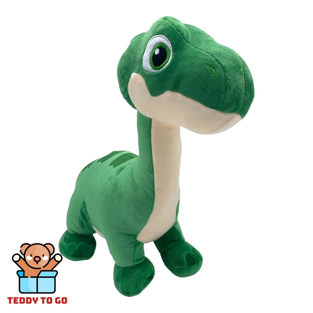 Groene Dinosaurus knuffel zijaanzicht