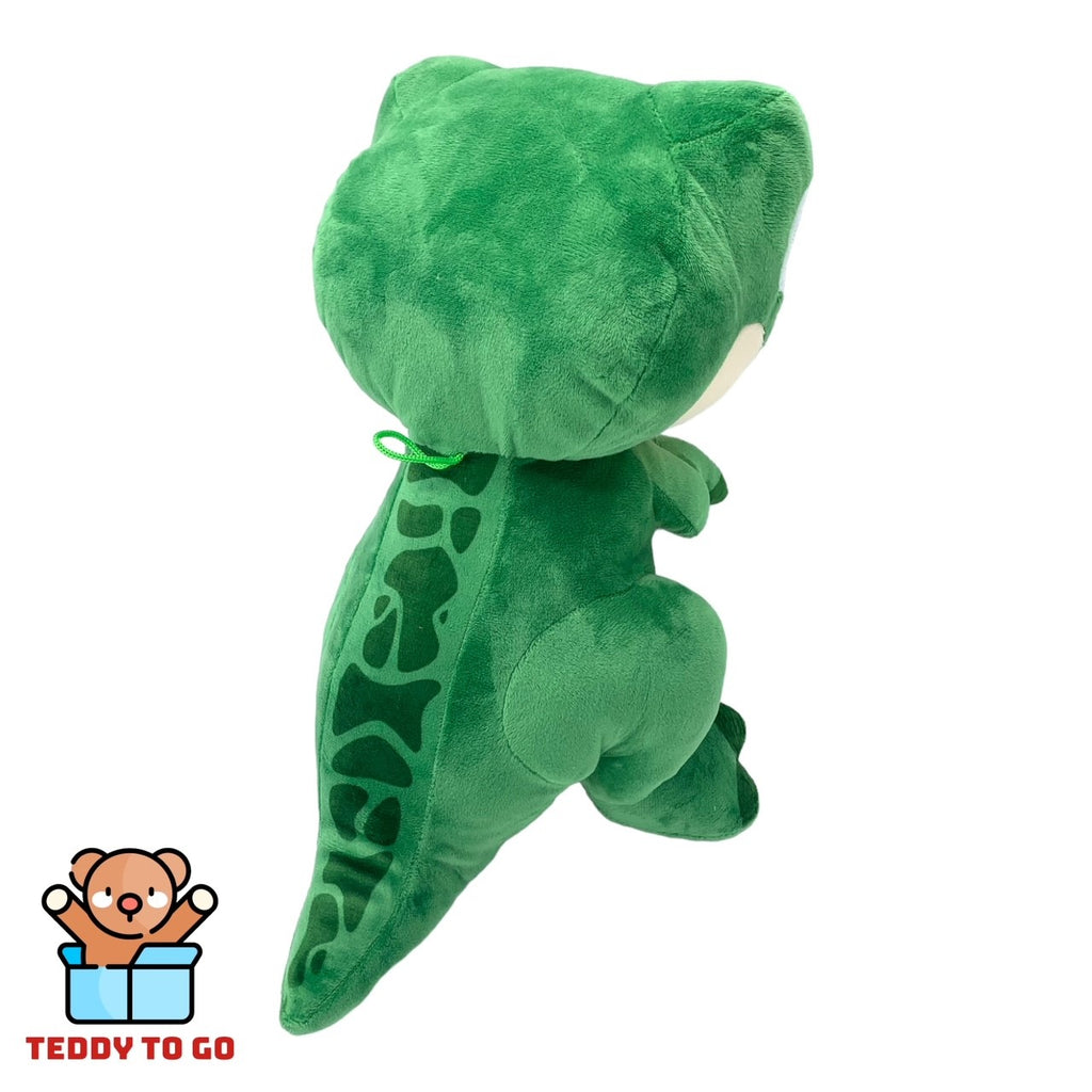 Groene T-rex knuffel achterkant