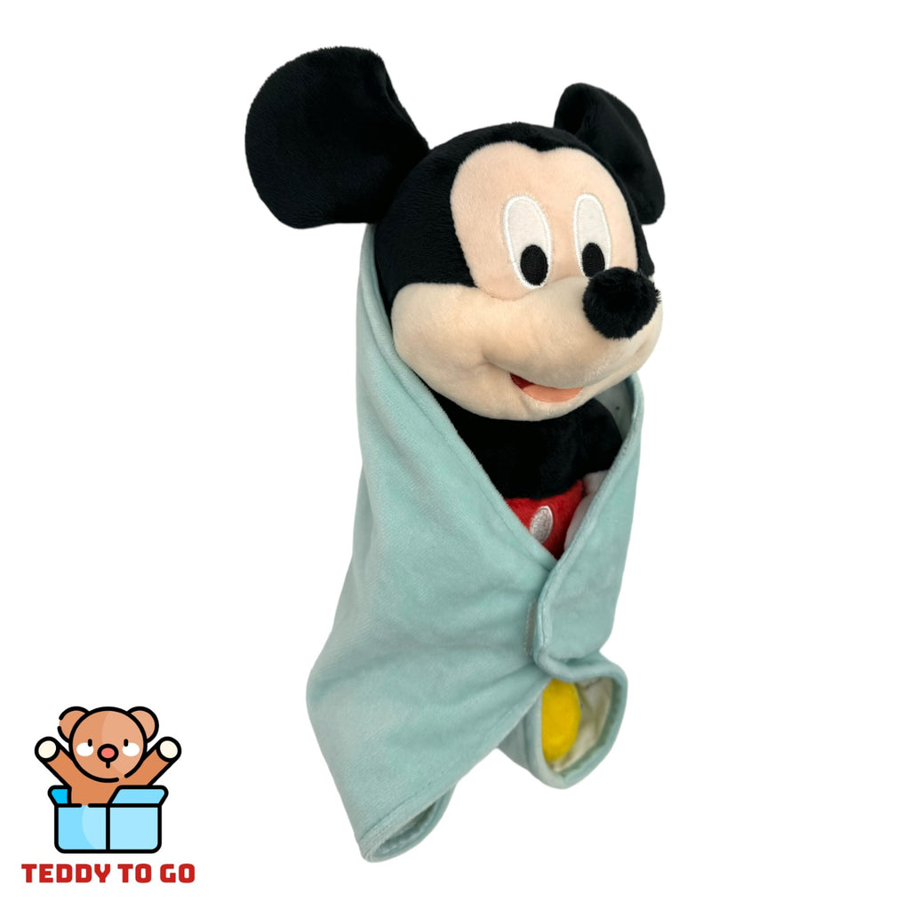 Disney Mickey Mouse met dekentje knuffel zijaanzicht