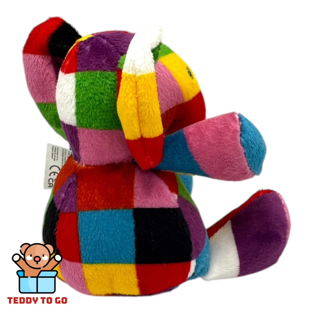 Elmer rammelaar knuffel achterkant