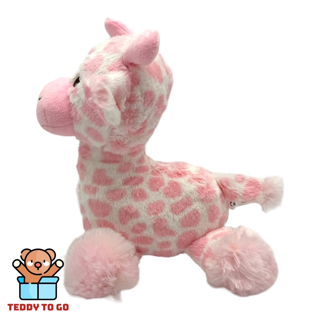 Roze Giraffe knuffel zijkant