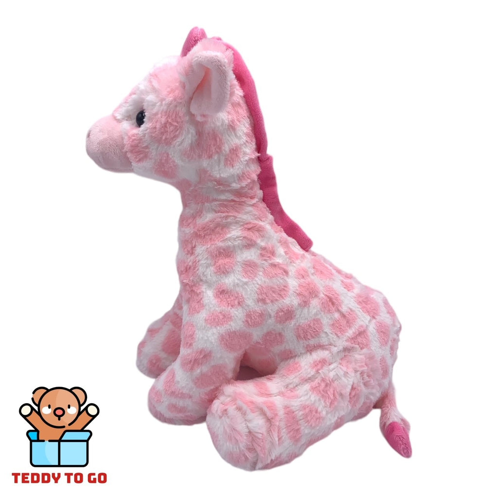 Roze Giraffe knuffel zijkant