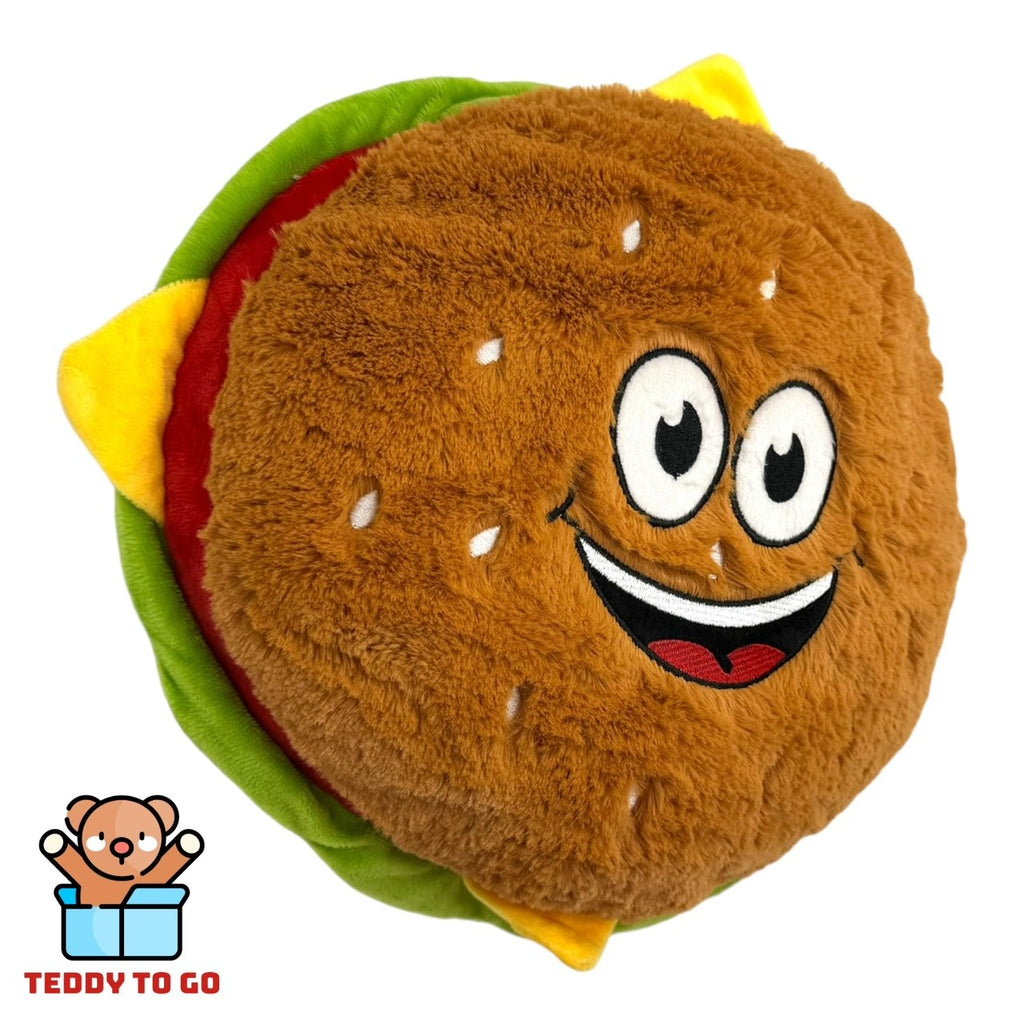 Happy Fast Food Friends Hamburger knuffel zijaanzicht