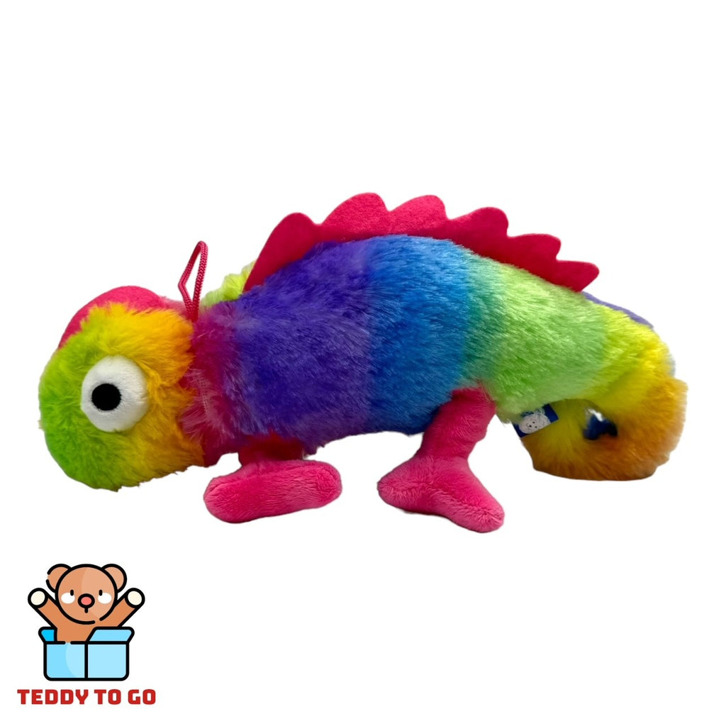 Roze Kameleon knuffel zijkant