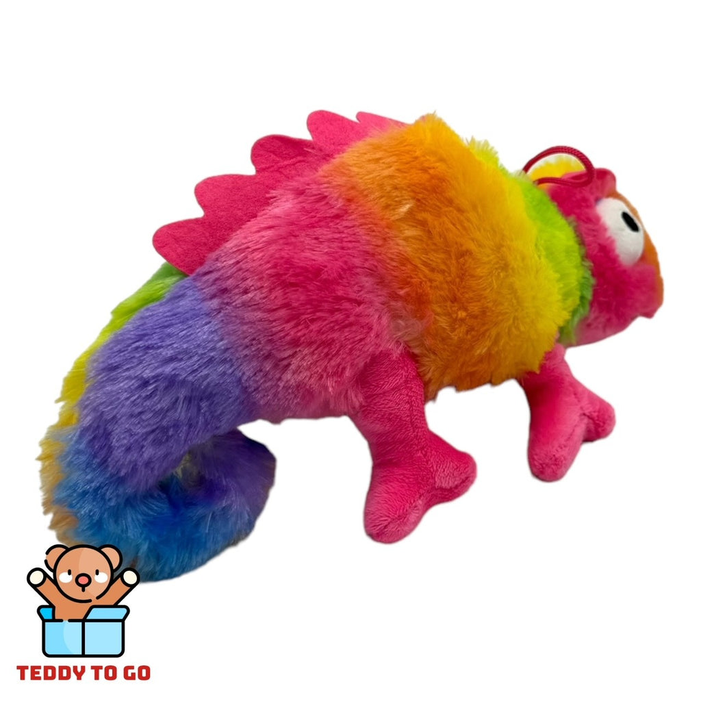 Roze Kameleon knuffel achterkant