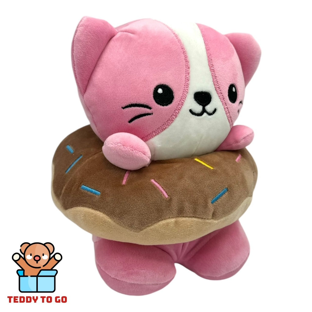 Kawaii Kuties Donut Kat knuffel zijaanzicht