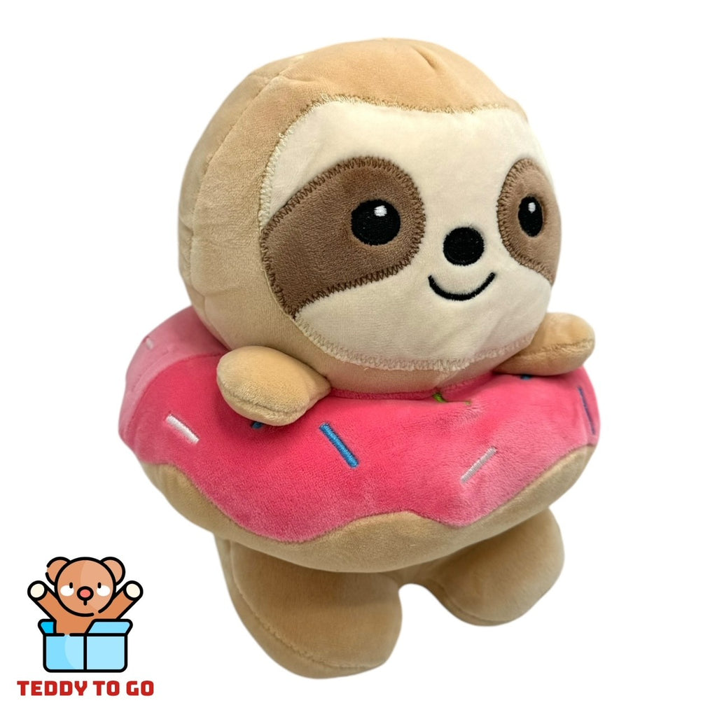 Kawaii Kuties Donut Luiaard knuffel zijaanzicht