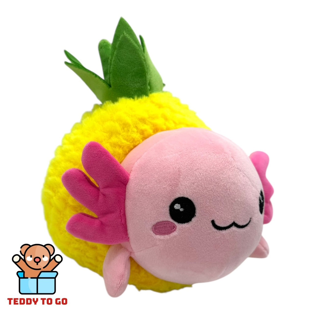 Kawaii Kuties Fruits Axolotl in Ananas knuffel zijaanzicht