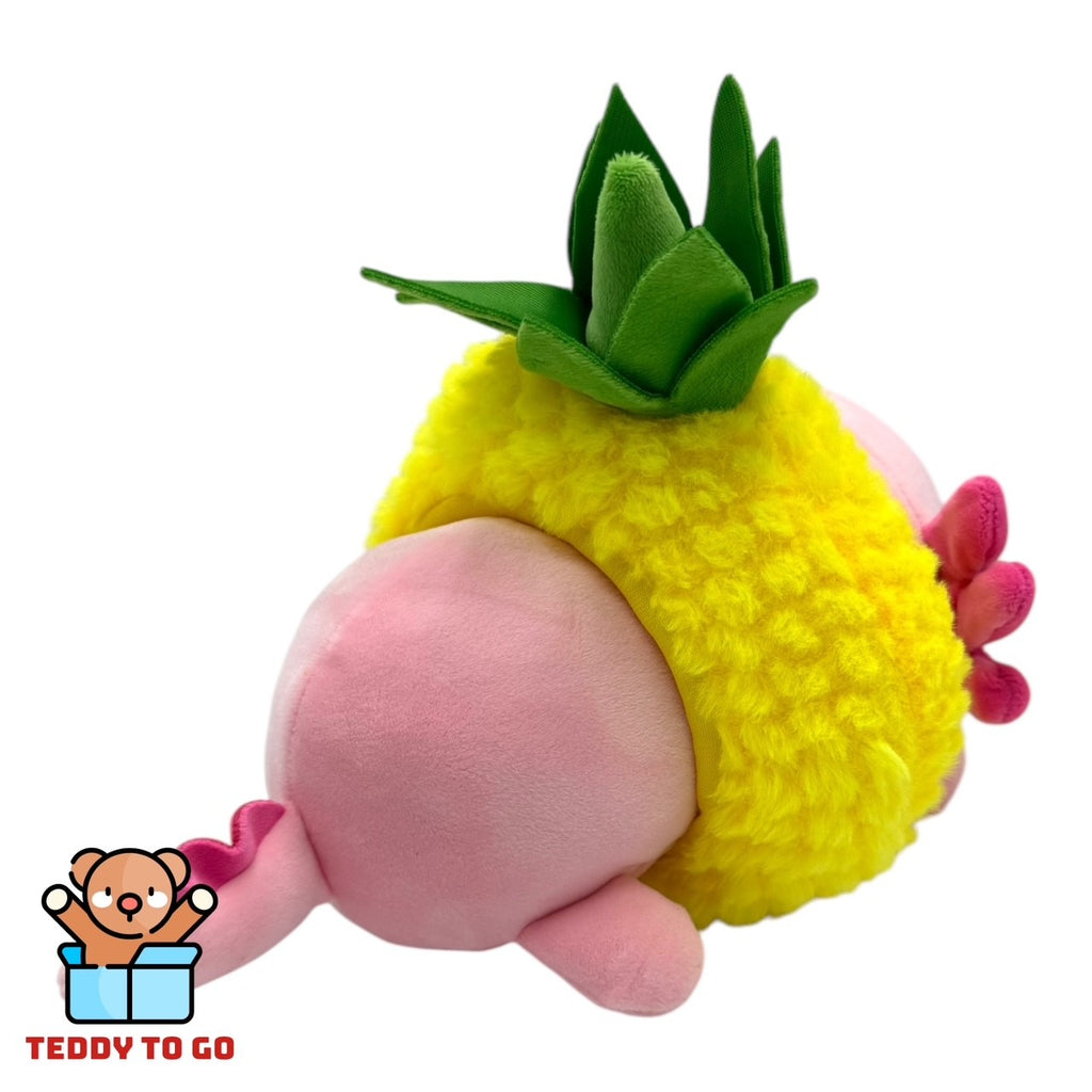 Kawaii Kuties Fruits Axolotl in Ananas knuffel achterkant