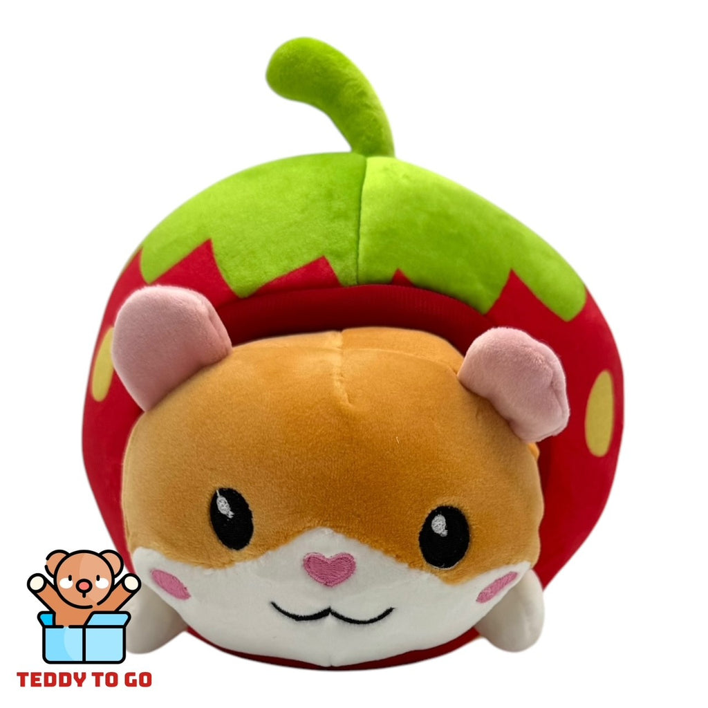 Kawaii Kuties Fruits Hamster in Aardbei knuffel voorkant