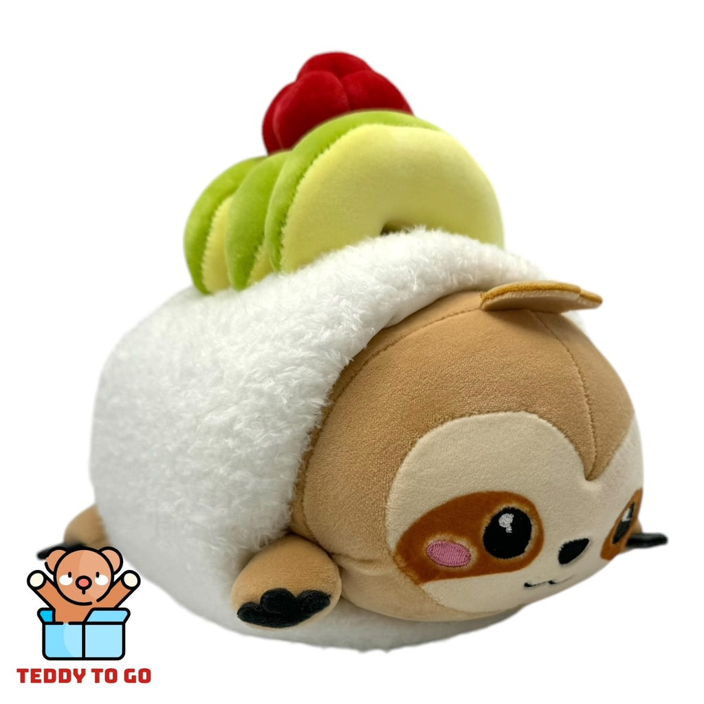 Kawaii Kuties Sushi Roll Luiaard knuffel zijaanzicht