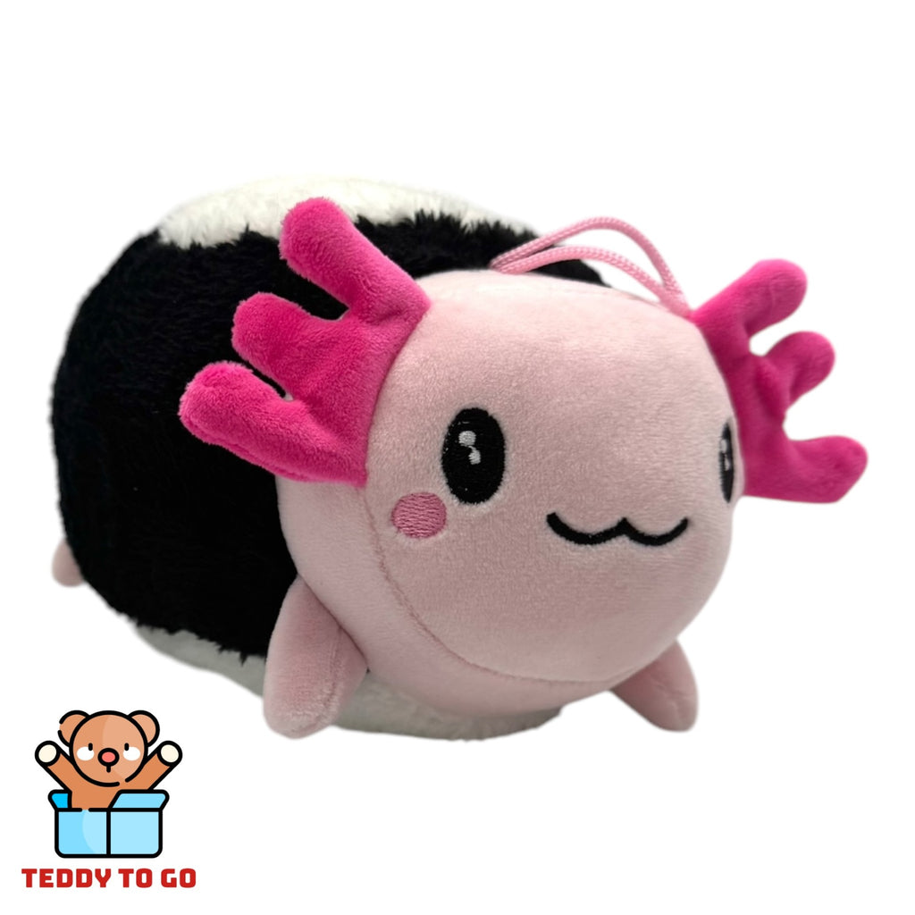 Kawaii Sushi Roll Axolotl knuffel zijaanzicht