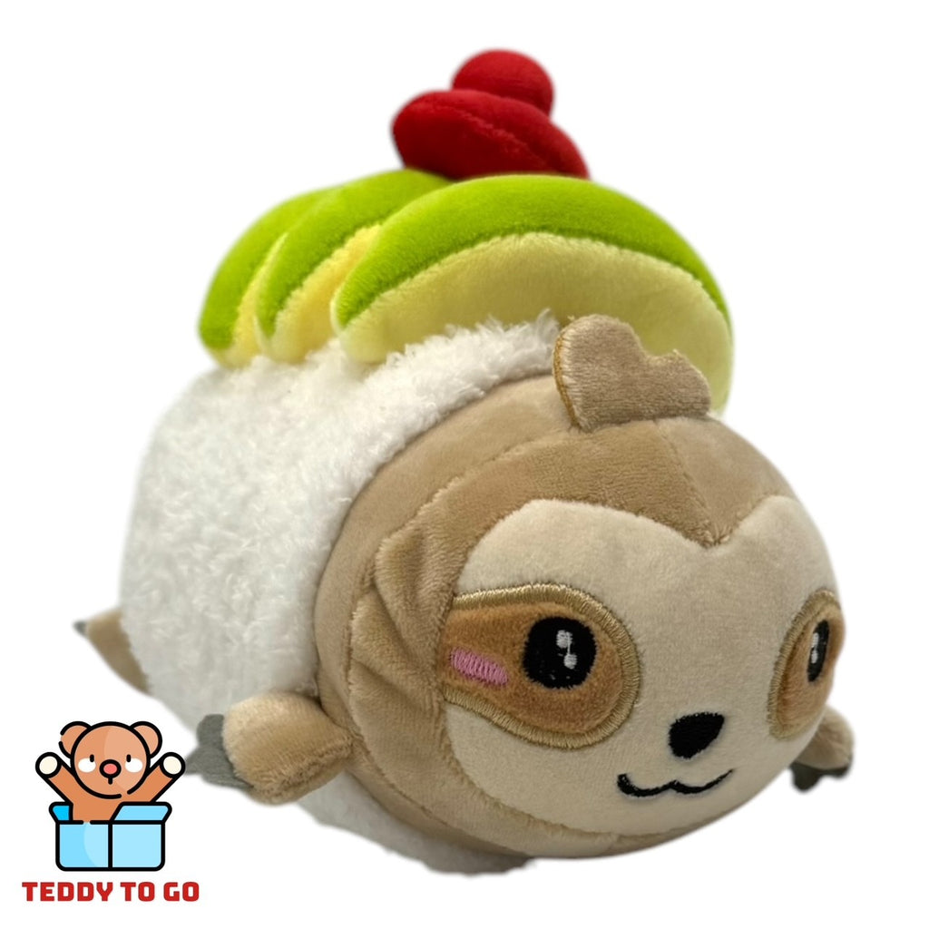 Kawaii Sushi Roll Luiaard knuffel zijaanzicht