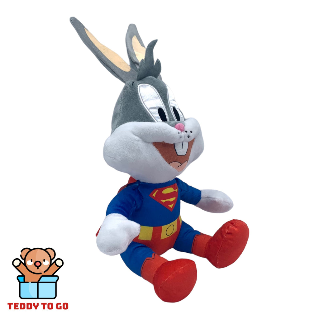 Looney Tunes Superheld Bugs Bunny knuffel zijaanzicht