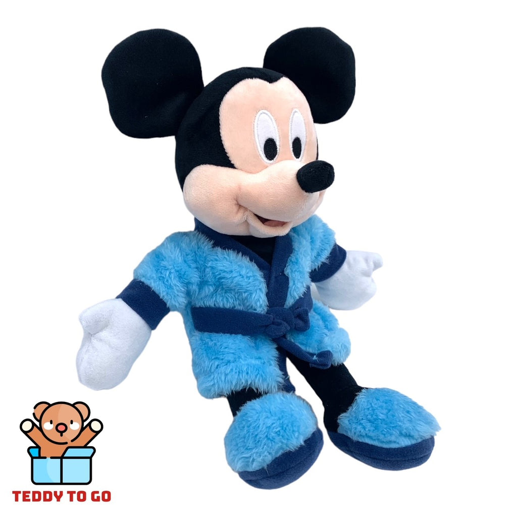 Disney Mickey Mouse in badjas knuffel zijaanzicht
